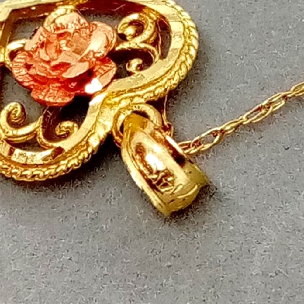 $500 Precious Stars 14k Two-tone Solid Gold flow Heart Pendant